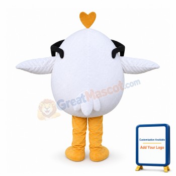 Fat Cartoon White Bird Mascot Costume
