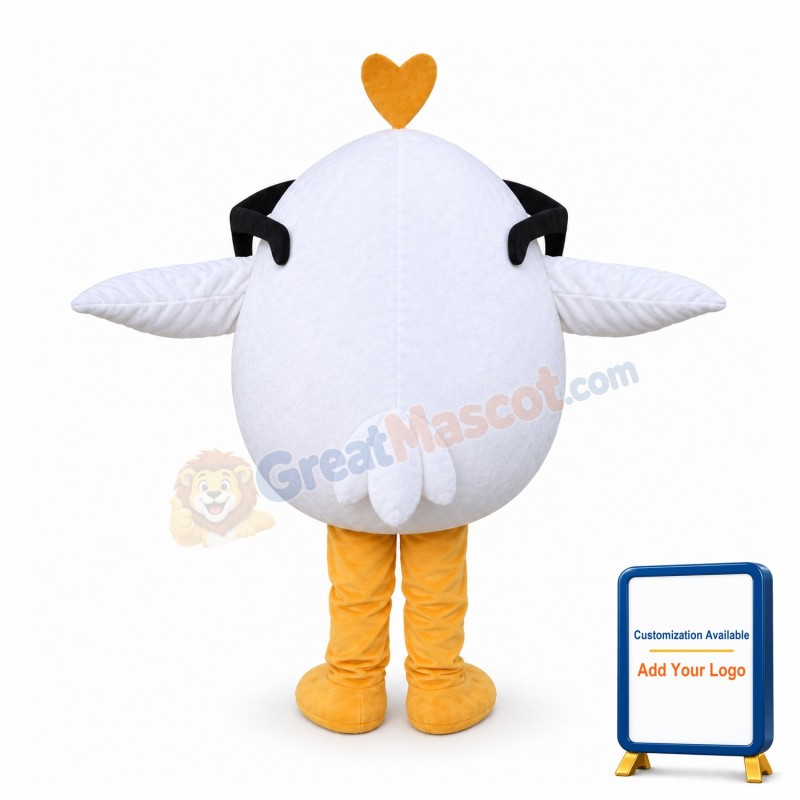 Fat Cartoon White Bird Mascot Costume