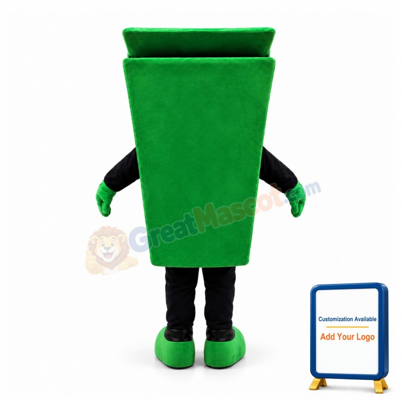 Mischievous Cartoon Green Recyclable Trash Can Mascot Costume