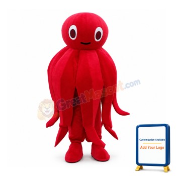 Cute Cartoon Red Octopus Mascot Costume