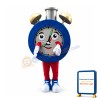 Huge Cartoon Blue Alarm Clock Mascot Costume