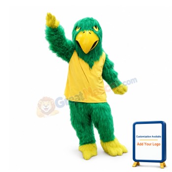 Green Parrot Long Fur Mascot Costume