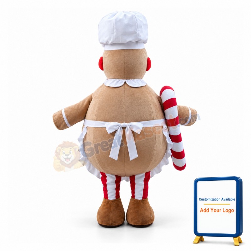 Christmas Gingerbread Man Confectioner Mascot Costume