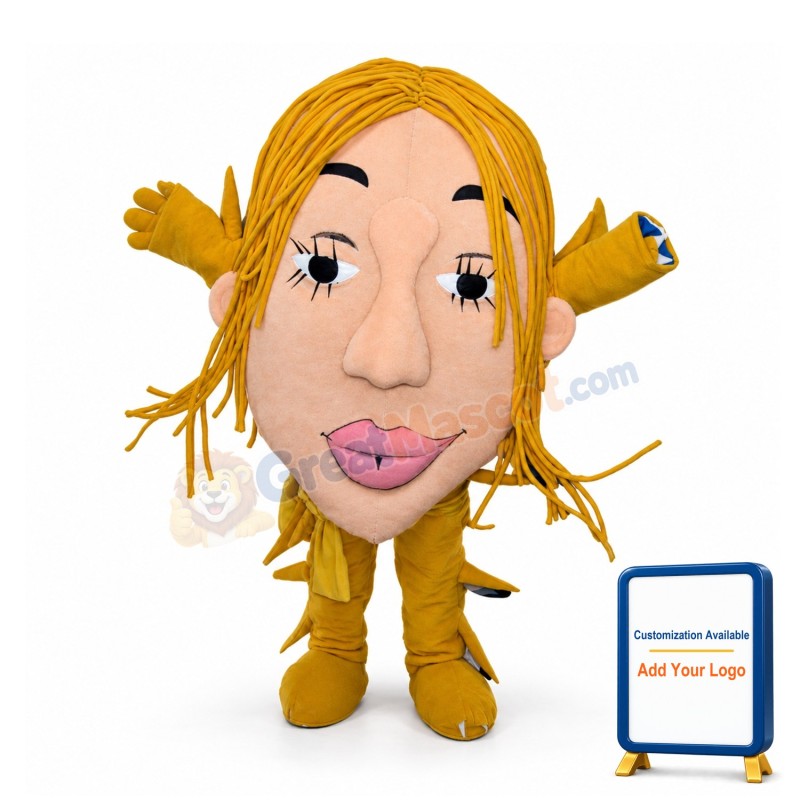 Unusual Only Girl Head Mascot Costume