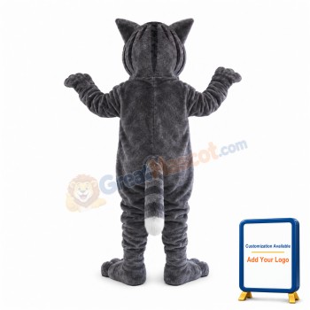 Long Plush Grey Tiger Mascot Costume