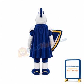 Advanced Silver & Blue Knight Mascot Costume