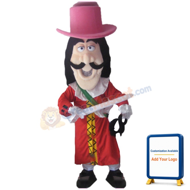 Captain Hook Pirate Mascot Costume