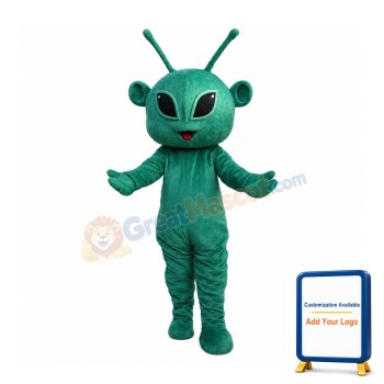 Cheering Little Green Alien Mascot Costume 