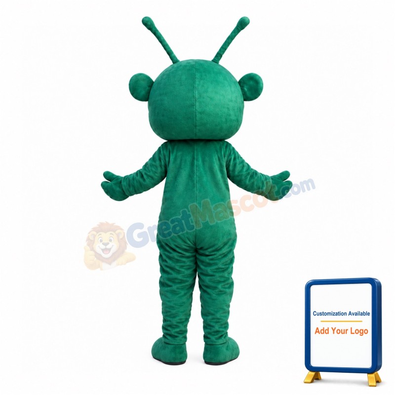 Cheering Little Green Alien Mascot Costume