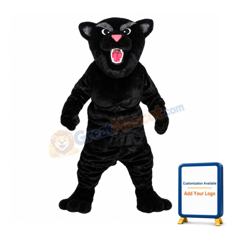 Howling Black Leopard Animal Mascot Costume