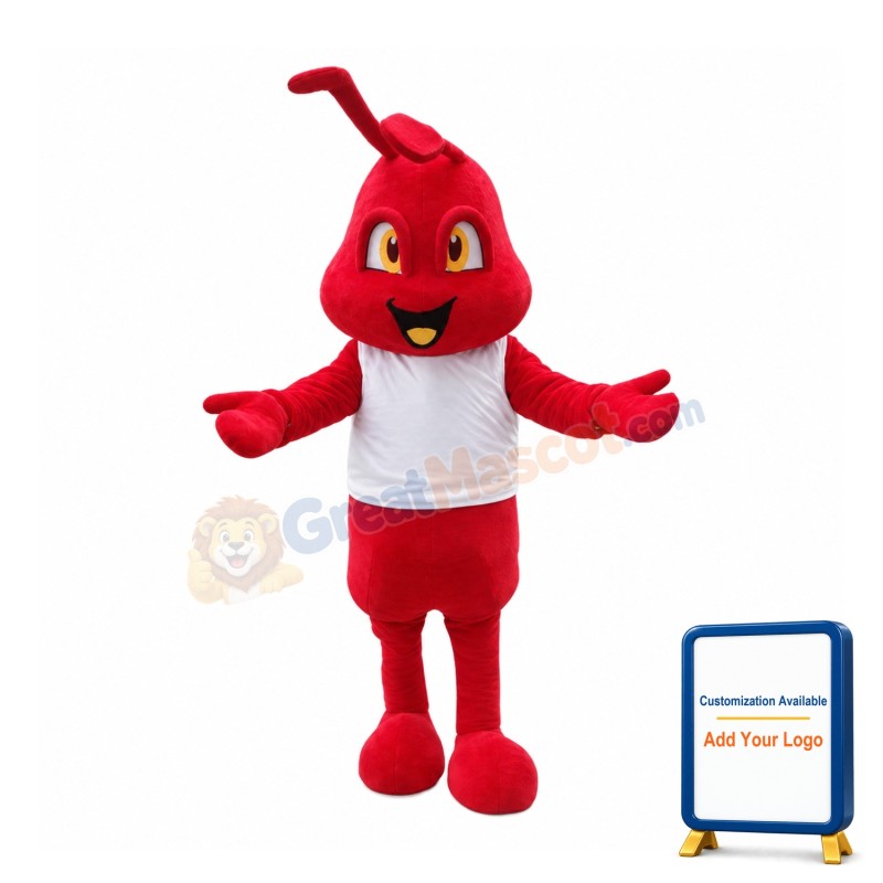 Cheering Cartoon Fire Ant Mascot Costume