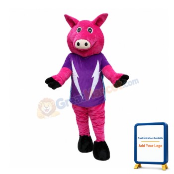 Rose Red Pig Mascot Costume
