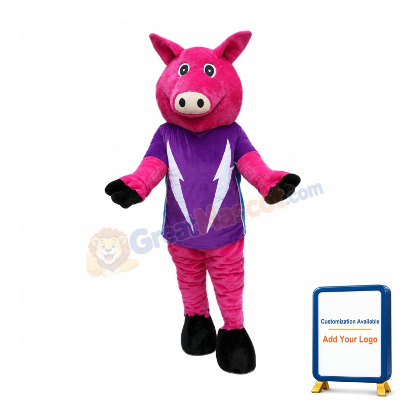 Rose Red Pig Mascot Costume