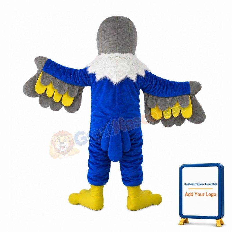 Grey Head Blue Parrot Mascot Costume