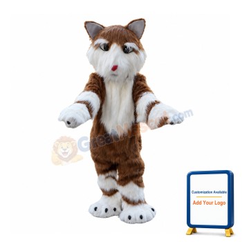 Red Siberian Husky Dog Long Fur Mascot Costume