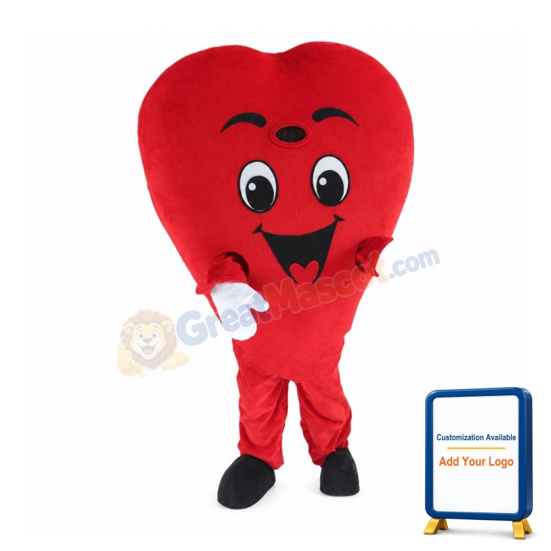 Deluxe Cartoon Red Heart Mascot Costume