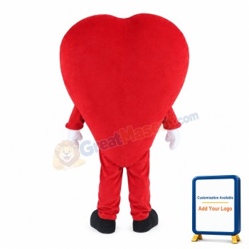 Deluxe Cartoon Red Heart Mascot Costume