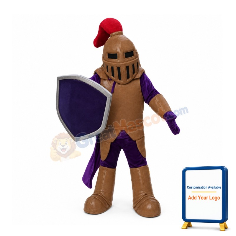 Copper & Purple Knight Mascot Costume