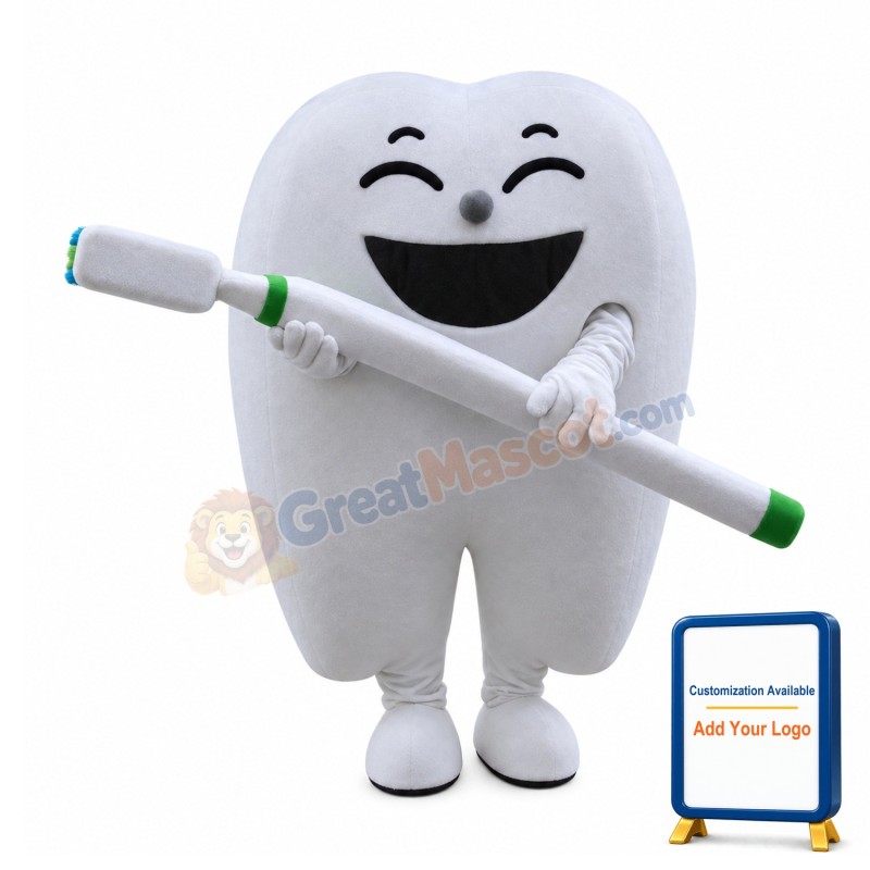 Huge Smiling Tooth & Toothbrush Mascot Costume