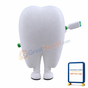 Huge Smiling Tooth & Toothbrush Mascot Costume