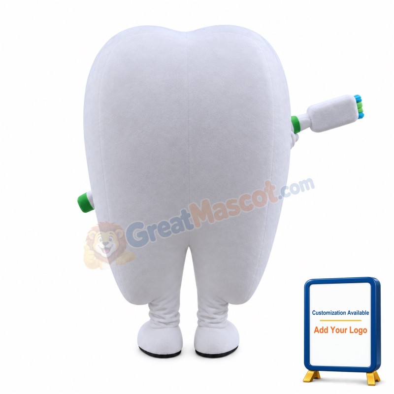 Huge Smiling Tooth & Toothbrush Mascot Costume