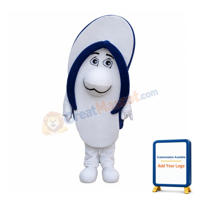 Sad Blue Flip Flop Mascot Costume