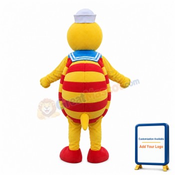 Cartoon Seahorse Sailor Mascot Costume