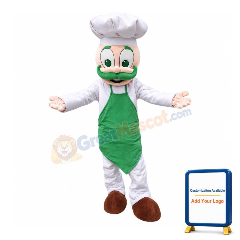 Green Beard Chef Mascot Costume