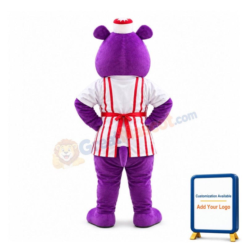 Sweet Cartoon Hallie McStuffins the Purple Hippopotamus Mascot Adult Costume