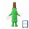 Huge Cartoon Green Beer Bottle With Glasses Mascot Costume