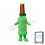 Huge Cartoon Green Beer Bottle With Glasses Mascot Costume 