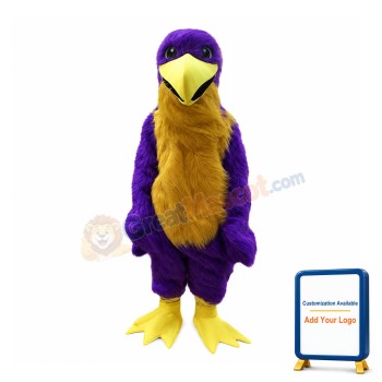 Big Purple Bird Long Fur Mascot Costume