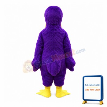 Big Purple Bird Long Fur Mascot Costume