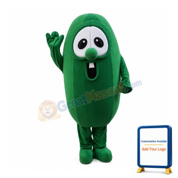 Cheering Cucumber Cartoon Mascot Costume