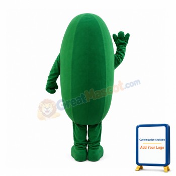 Cheering Cucumber Cartoon Mascot Costume