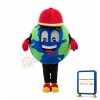Optimistic Cartoon Earth With Red Hat Mascot Costume
