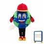 Optimistic Cartoon Earth With Red Hat Mascot Costume