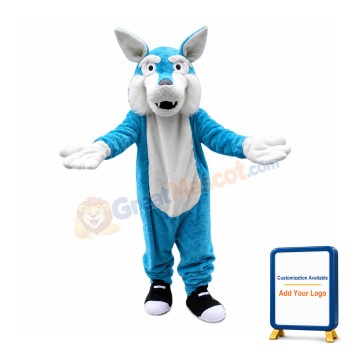 Blue Husky Dog Mascot Costume