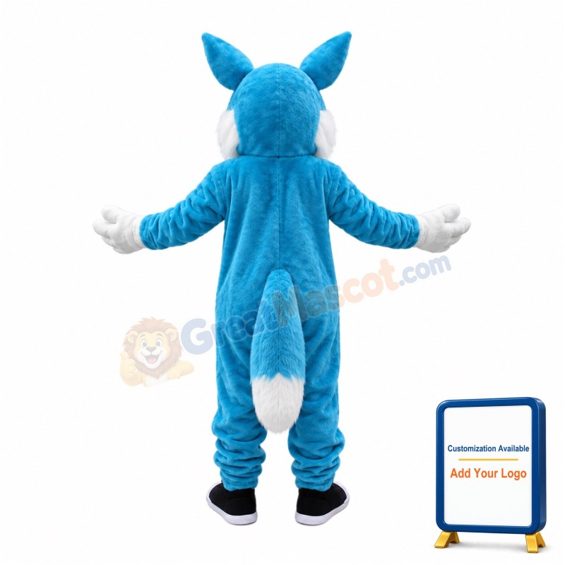 Blue Husky Dog Mascot Costume