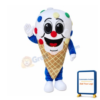 Deluxe Cartoon Ice Cream Cone Mascot Costume