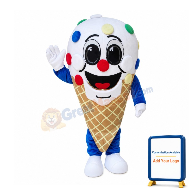 Deluxe Cartoon Ice Cream Cone Mascot Costume