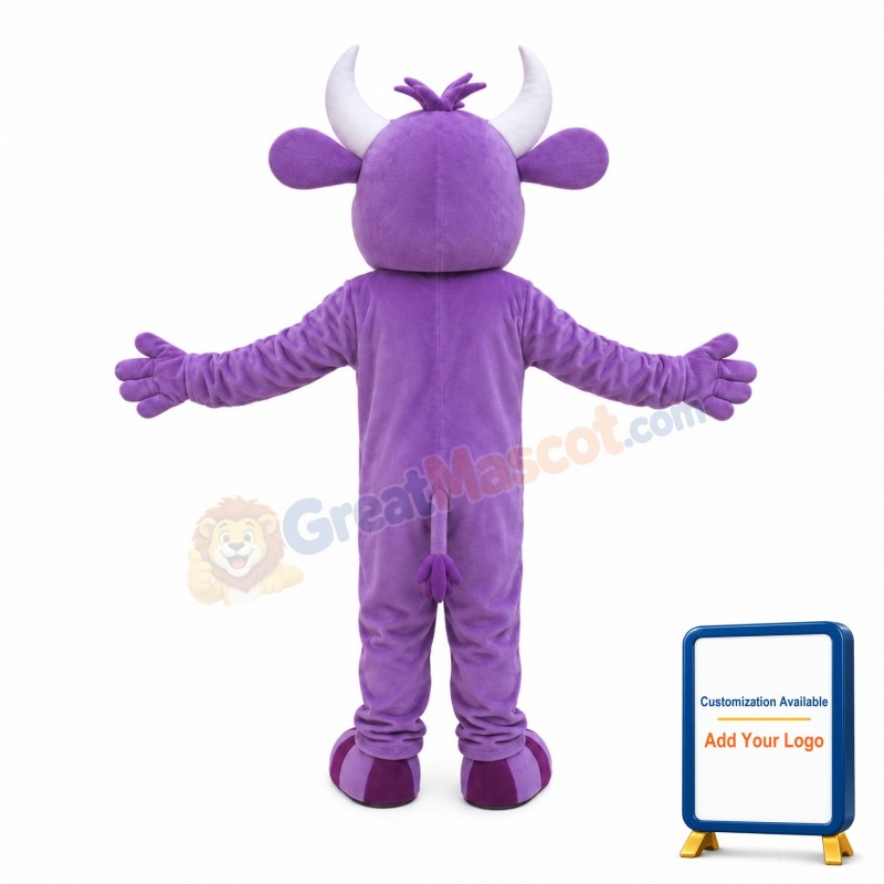 Big Mouth Purple Bull Mascot Costume