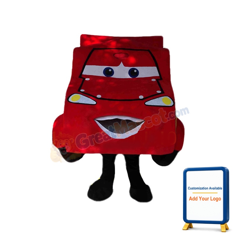 Adult Cartoon Red Car Lightning McQueen Mascot Costume