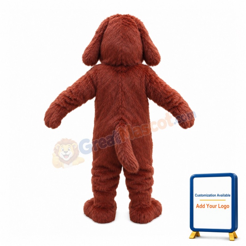 Naughty Brown Dog Long Fur Mascot Costume