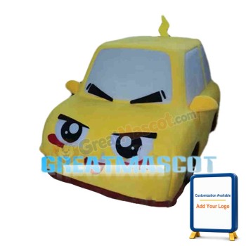 Lovely Cartoon Yellow Car Mascot Costume