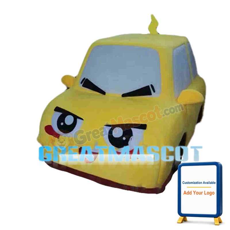 Lovely Cartoon Yellow Car Mascot Costume