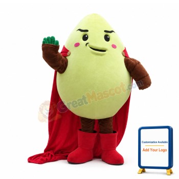 Embarrassed Cartoon Egg Superman Mascot Costume 