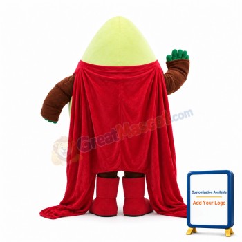 Embarrassed Cartoon Egg Superman Mascot Costume