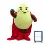 Embarrassed Cartoon Egg Superman Mascot Costume 