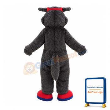 Courageous Gray Wolf Pilot Mascot Costume
